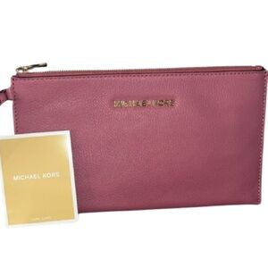 Michael Kors Rose Leather Wristlet